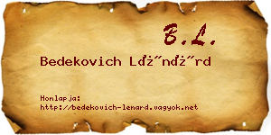 Bedekovich Lénárd névjegykártya